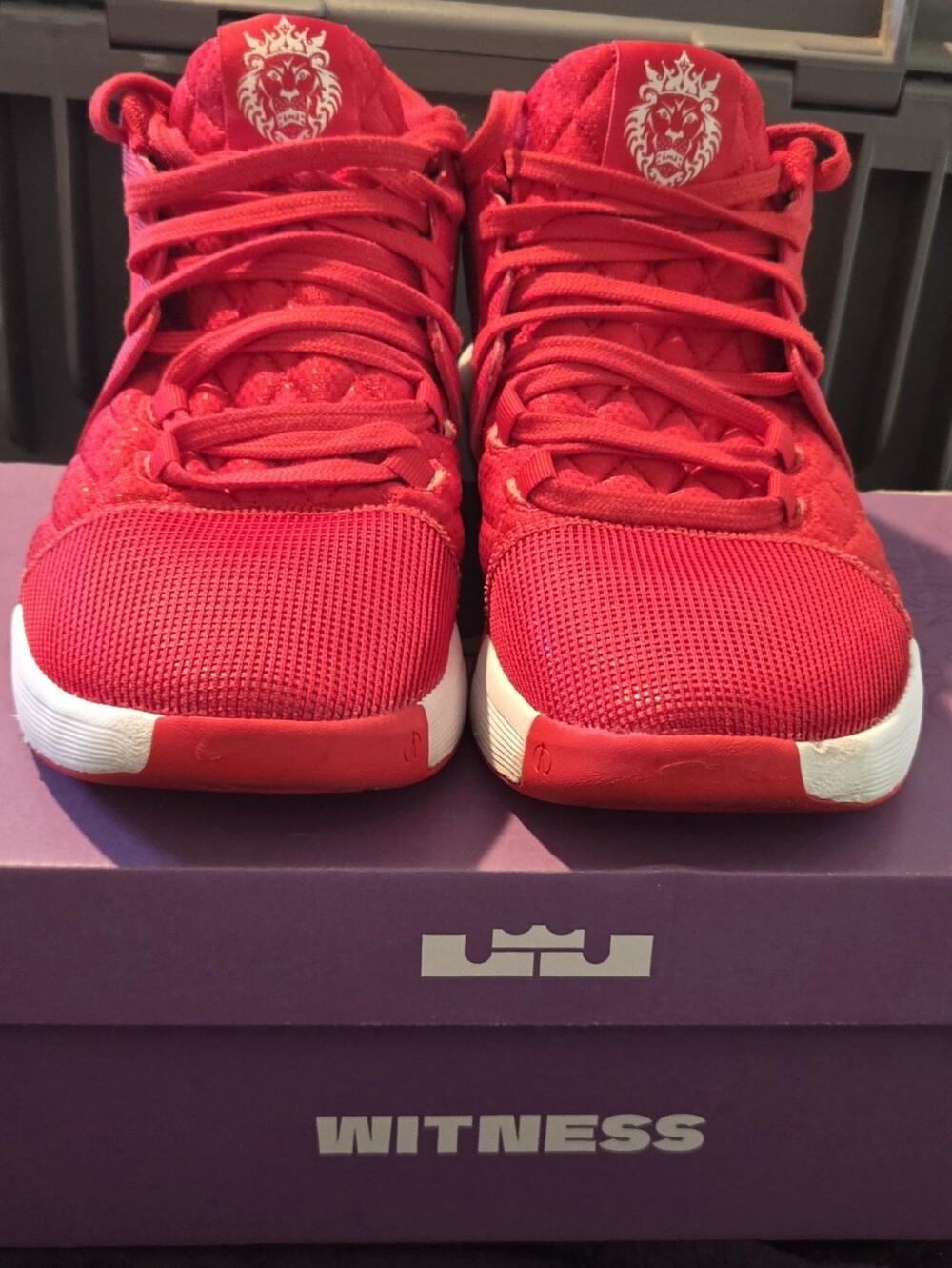 Witness Red Kids Sneakers with White Sole Accents